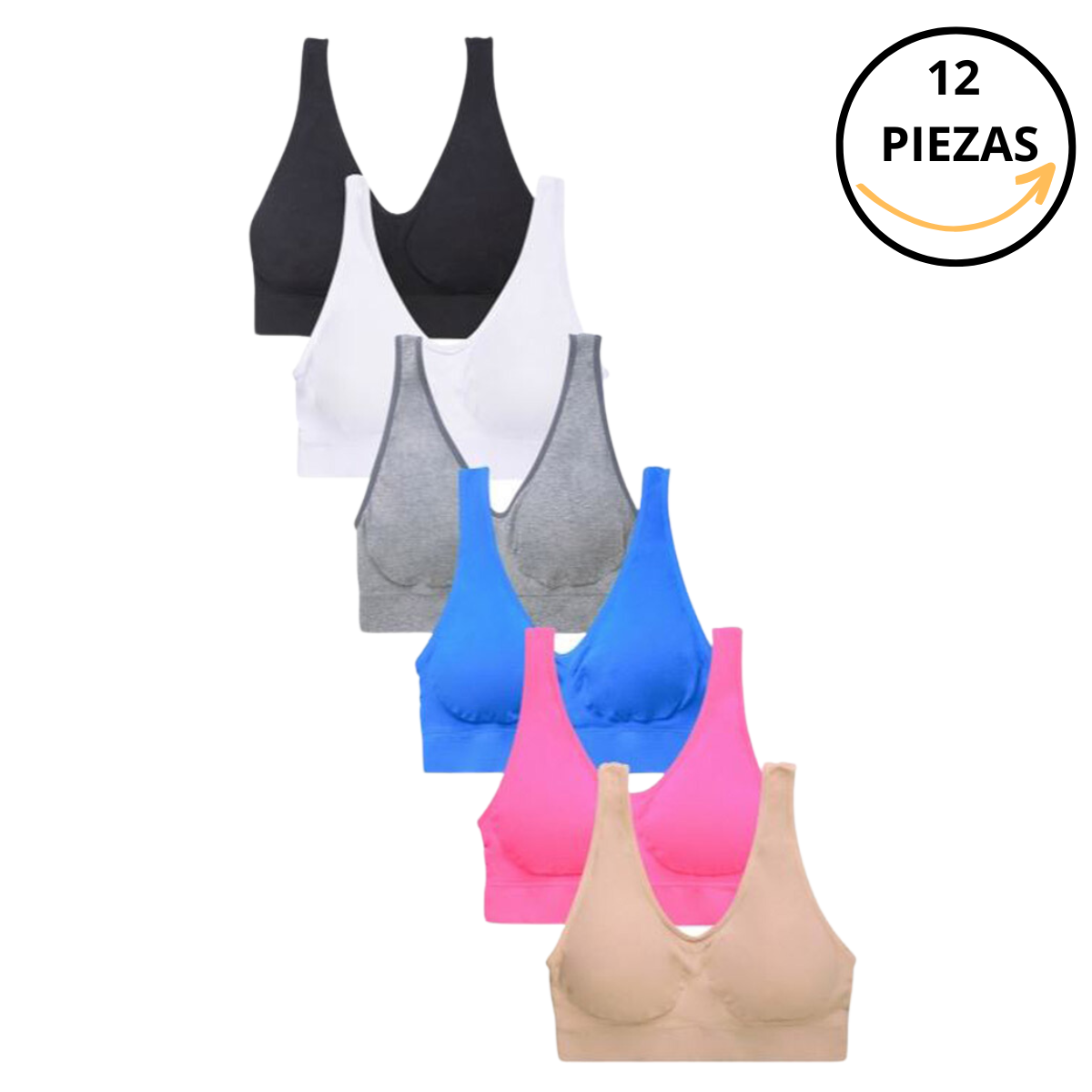 pack 12 piezas top deportivo