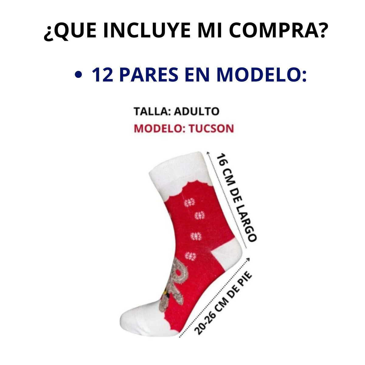 12 pares de calcetín navideño cómodo y con estampados diferentes