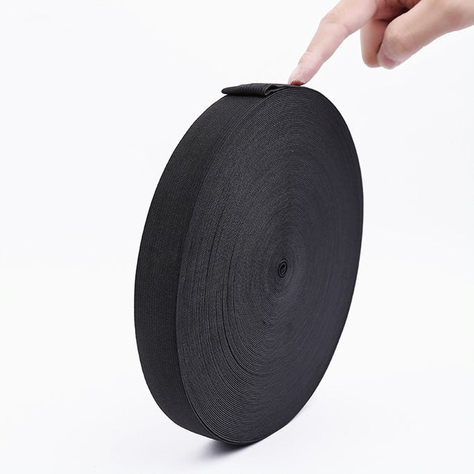 elastico rollo resorte negro 25 mm 50 metros