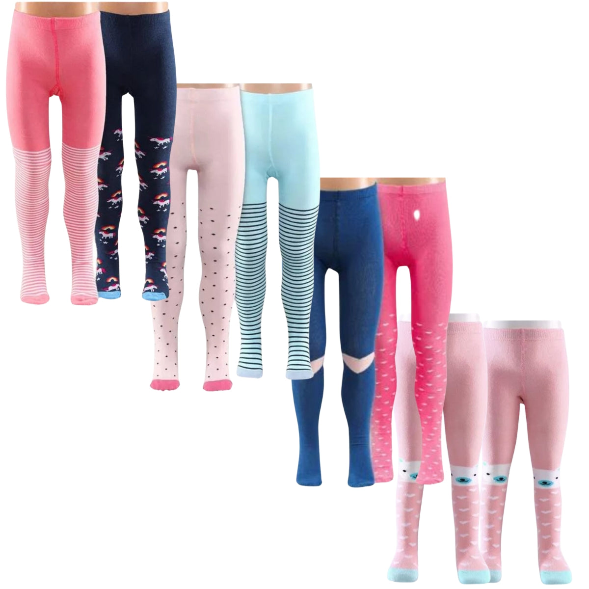 mallas con pie térmica con diseños 6 piezas