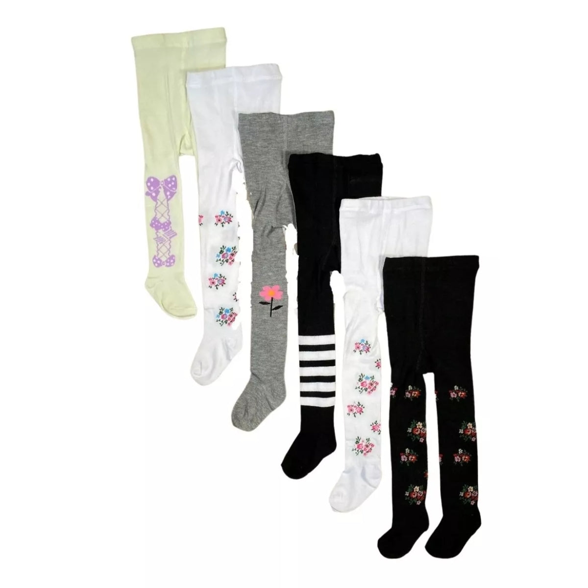 mallas con pie térmica con diseños 6 piezas