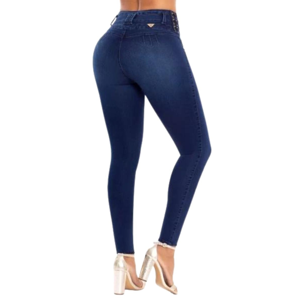 pantalon colombiano 1 pieza para dama mezclilla oscuro