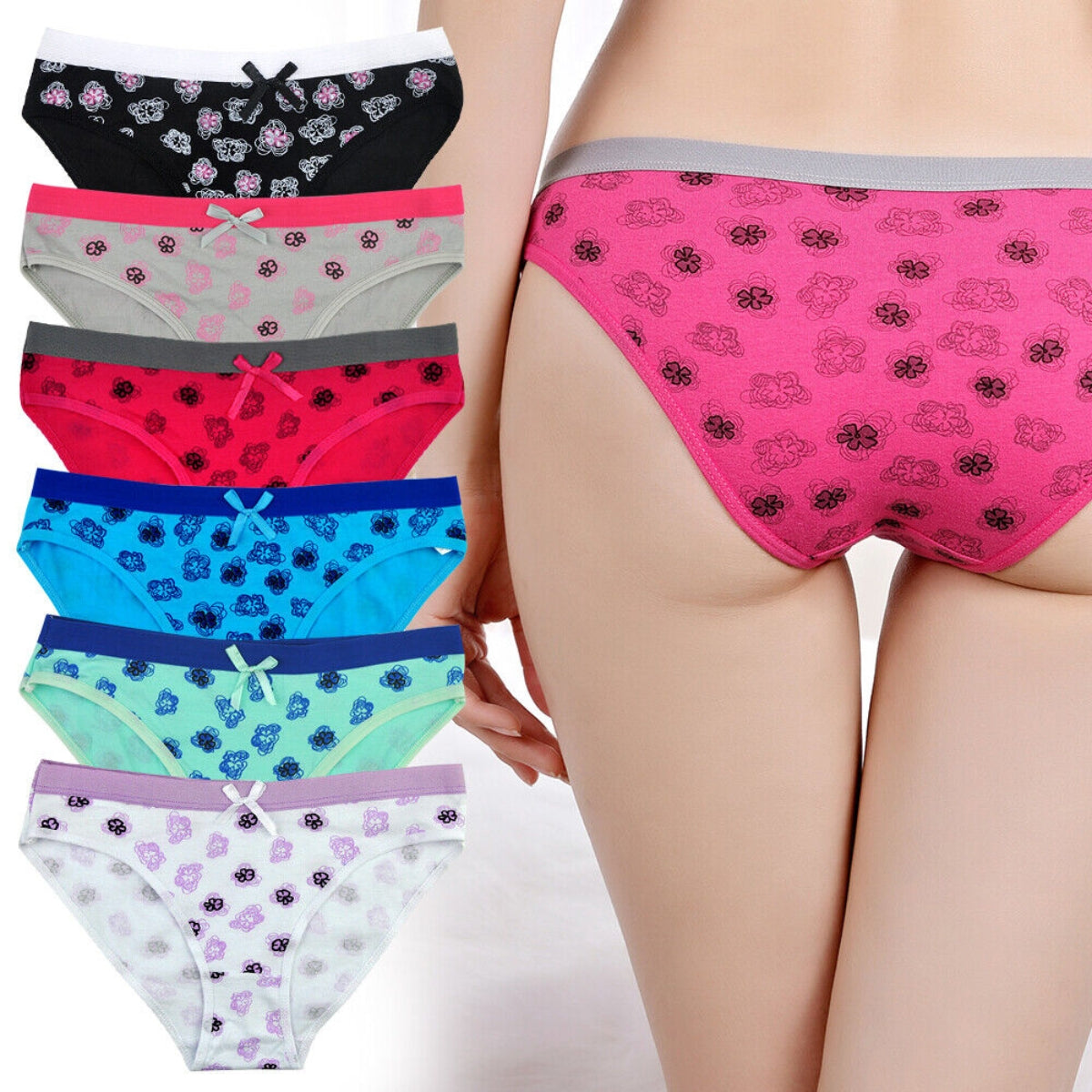 pantaleta de algodon 12 pzas diseños