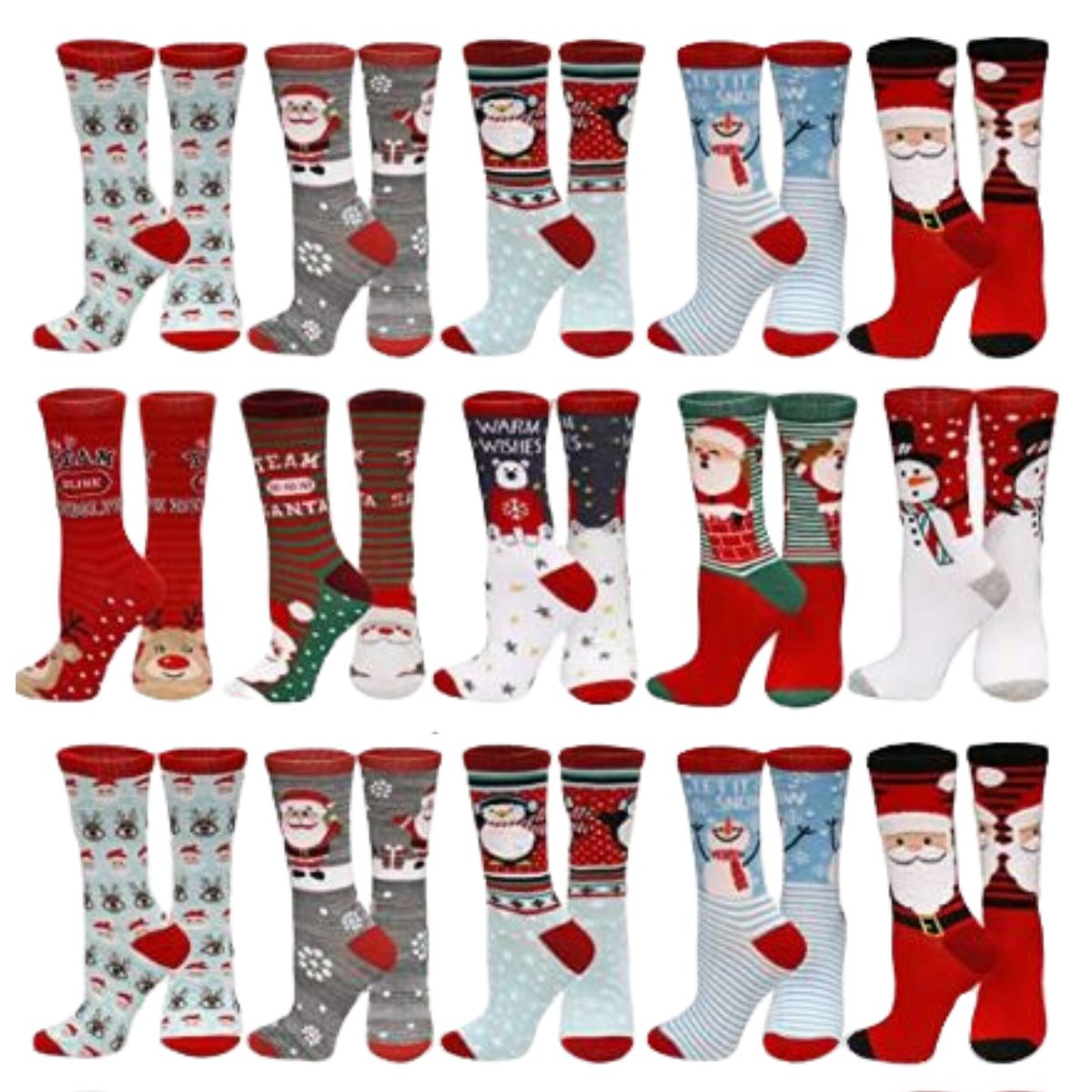 calcetines navideños largos (6 pares)