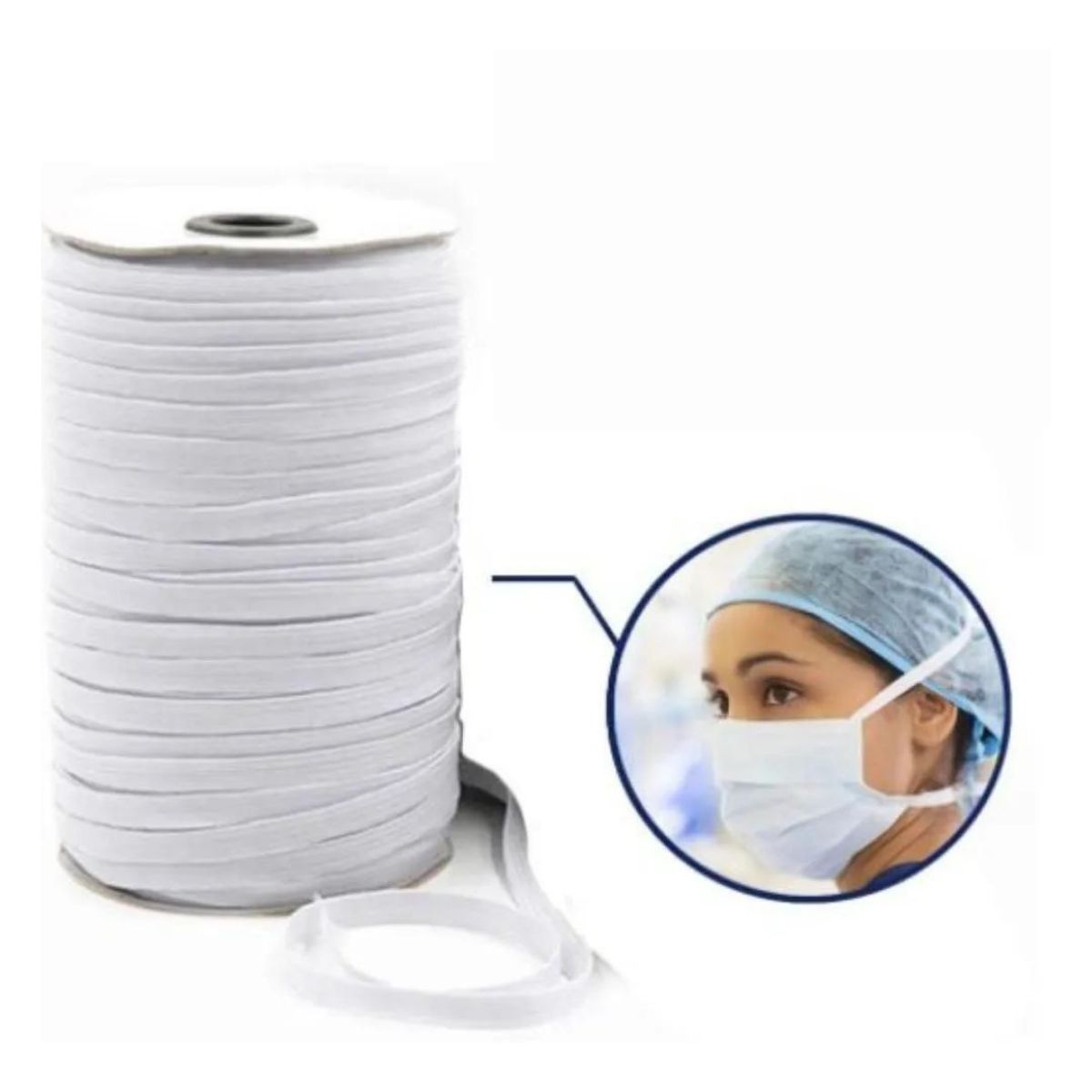 elastico crochet blanco 7 mm con 200 mts