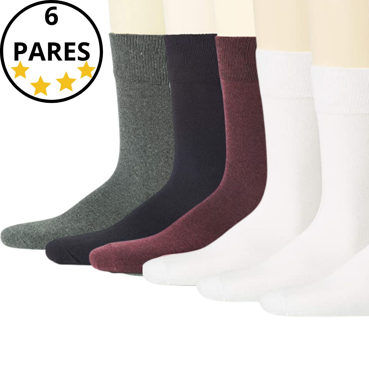 calcetines de vestir 3/4 dama y caballero (6 pares)