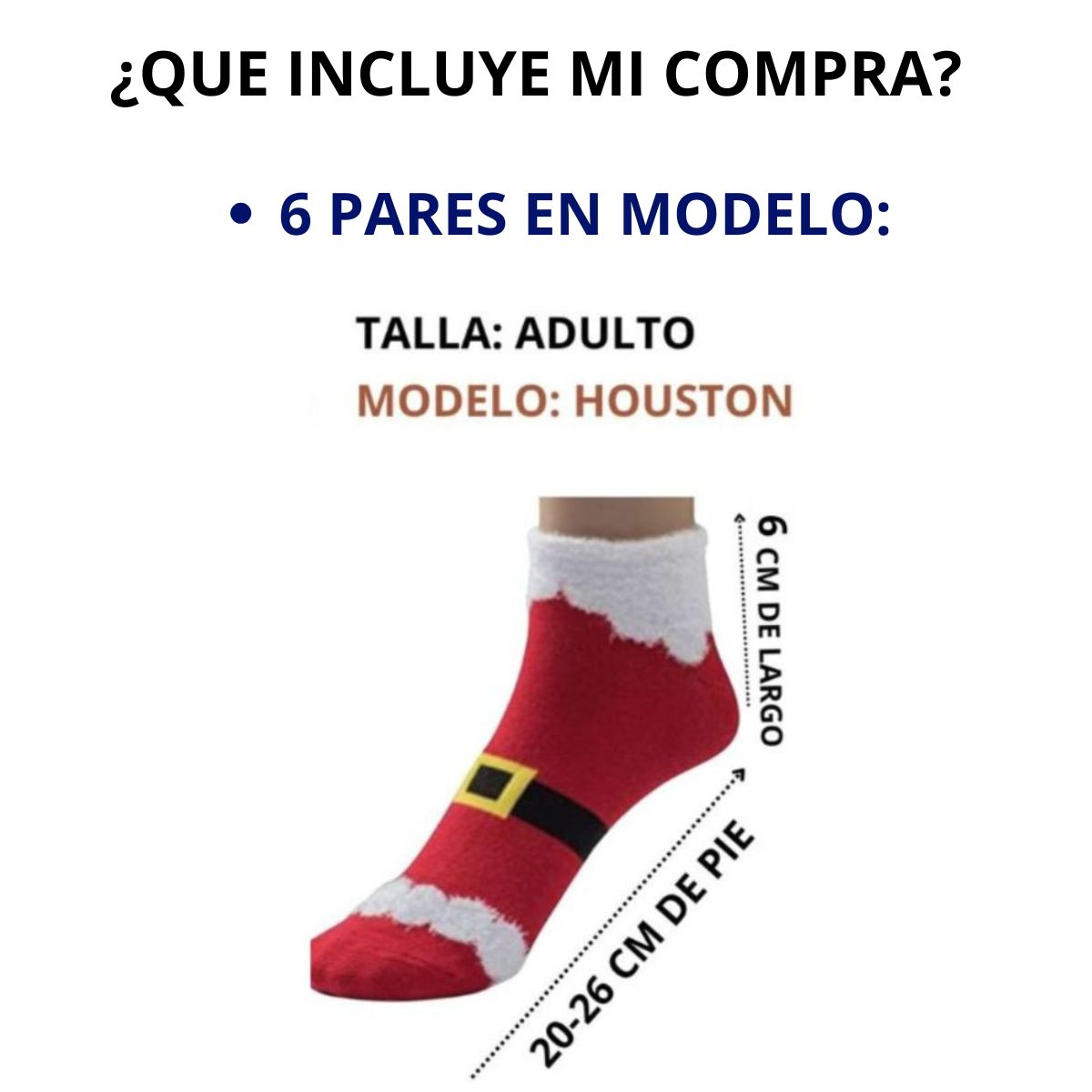 6 pares de calcetas navideñas cortas