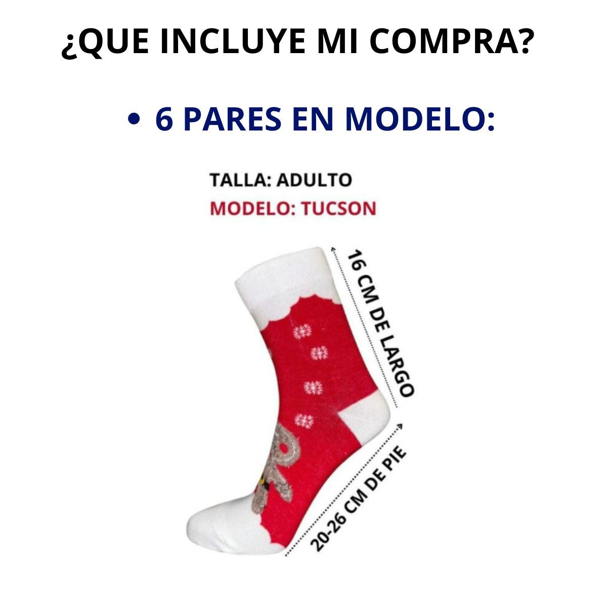 6 pares de calcetín navideño cómodo y con estampados diferentes