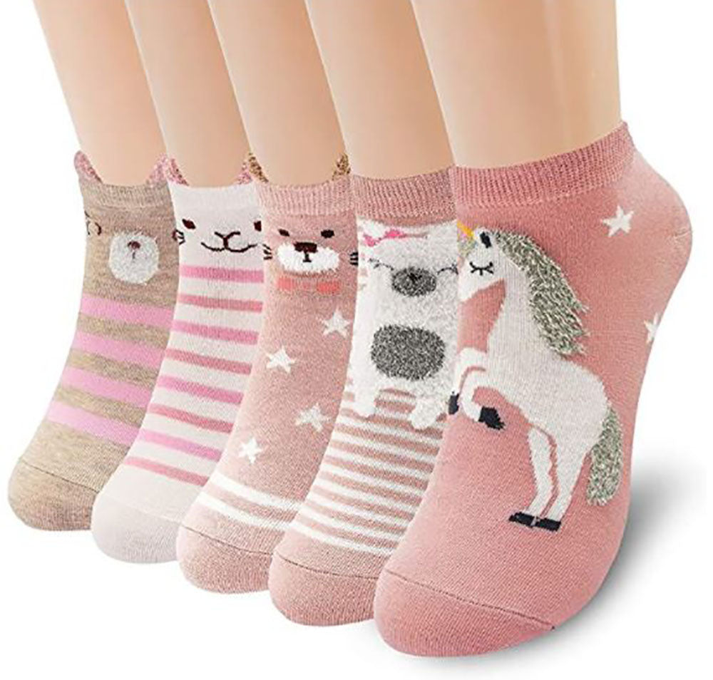 12 pares tines algodon diseños animalitos damas