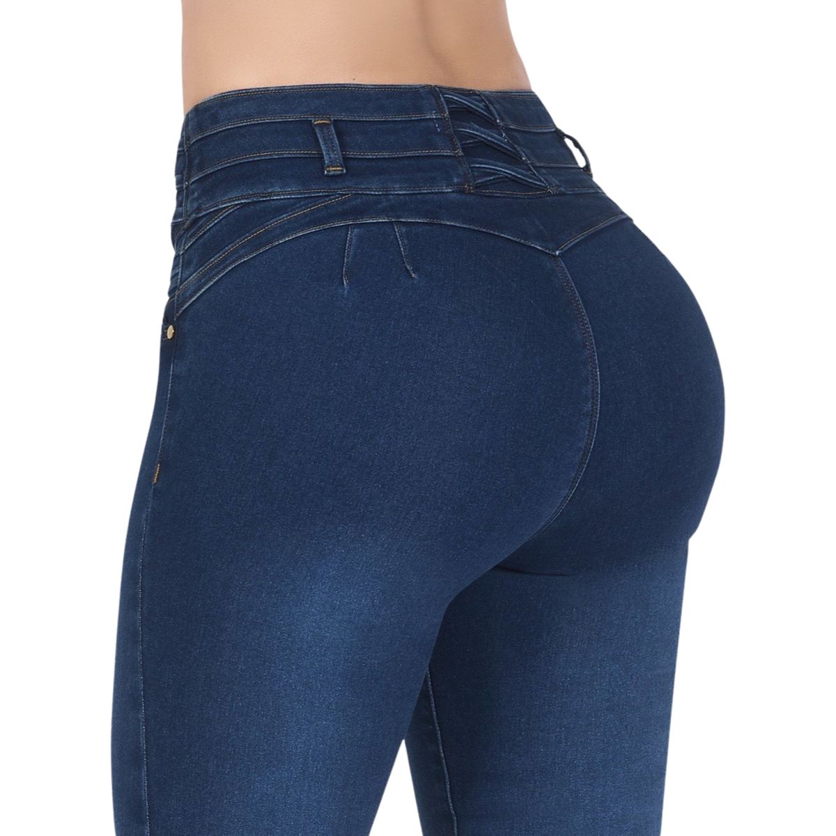 pantalon colombiano 1 pieza para dama mezclilla oscuro