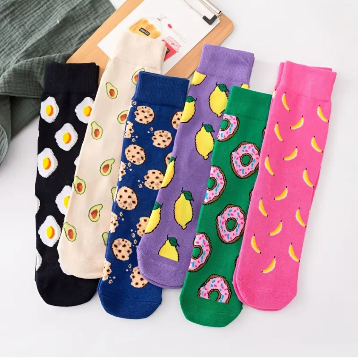 6 pares de calcetas para dama diseños surtidos