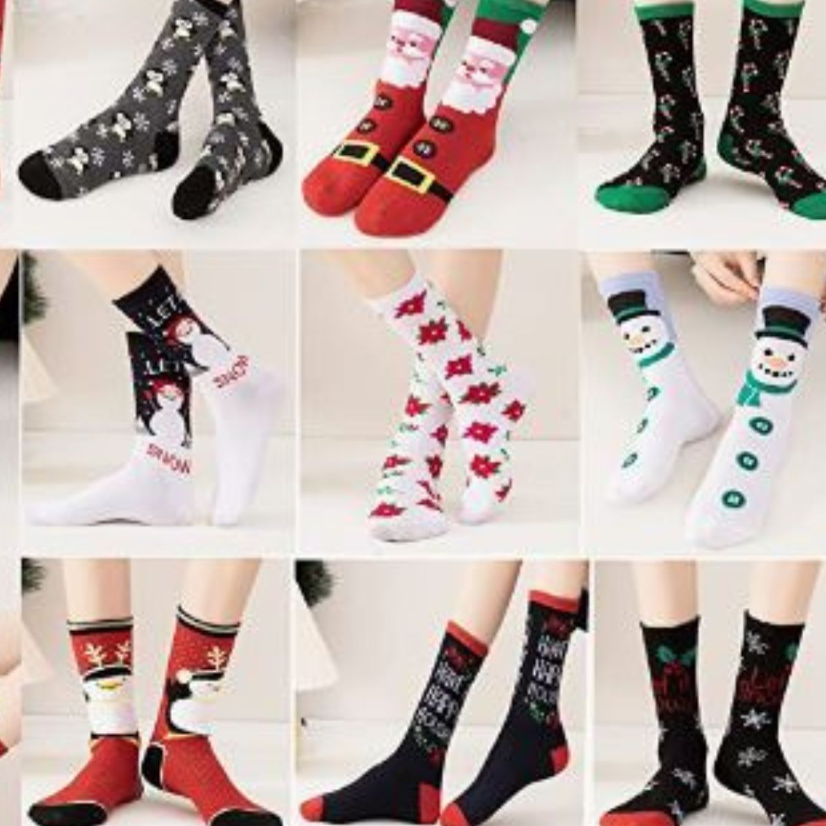 calcetines navideños largos (6 pares)