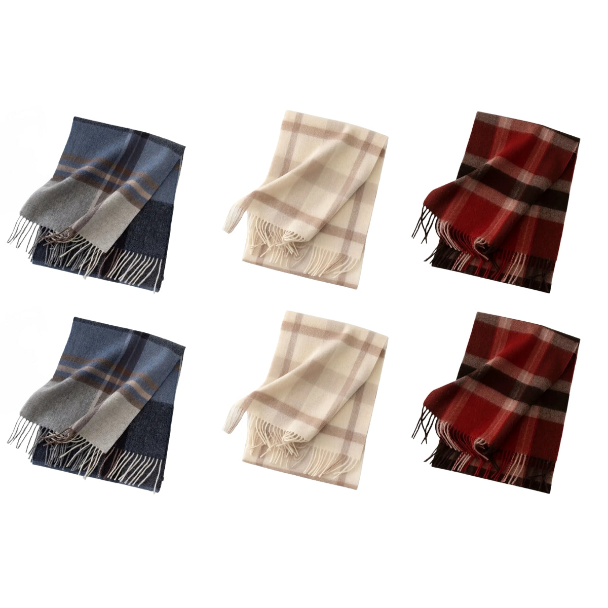 12 piezas bufanda felpa de cuadros unisex