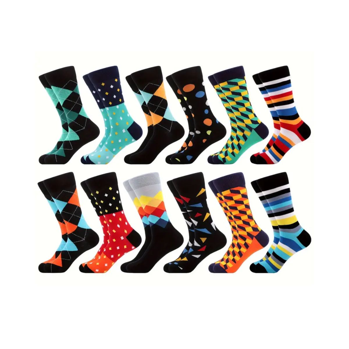 12 pares calcetas de vestir diseños dibujos