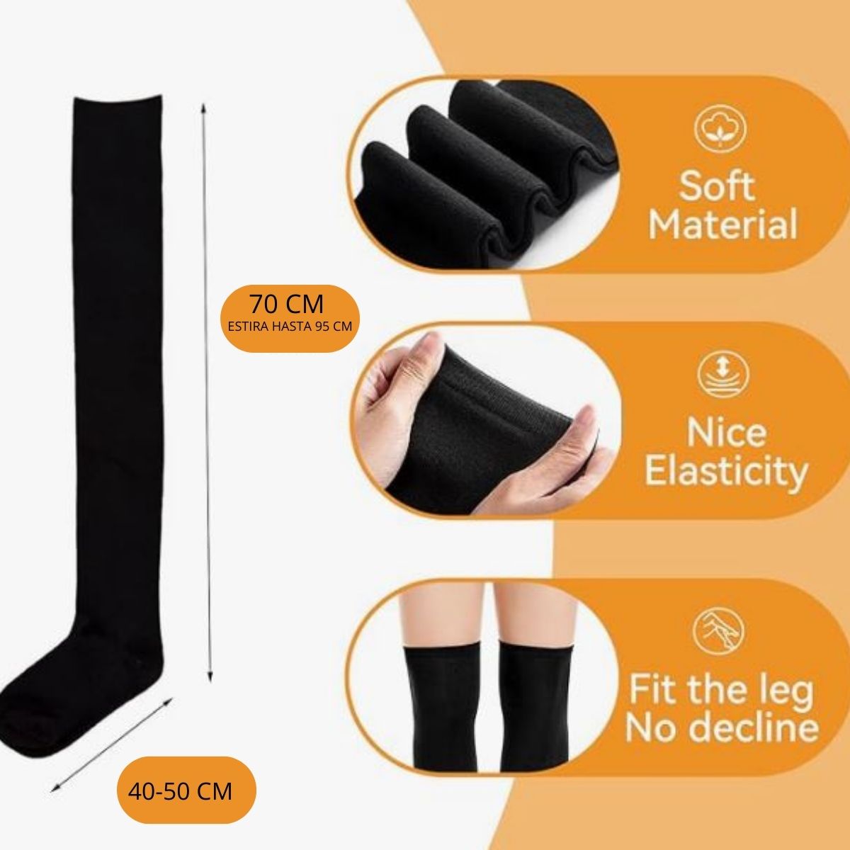 calcetas extralarga termicas para mujer (2 pares)