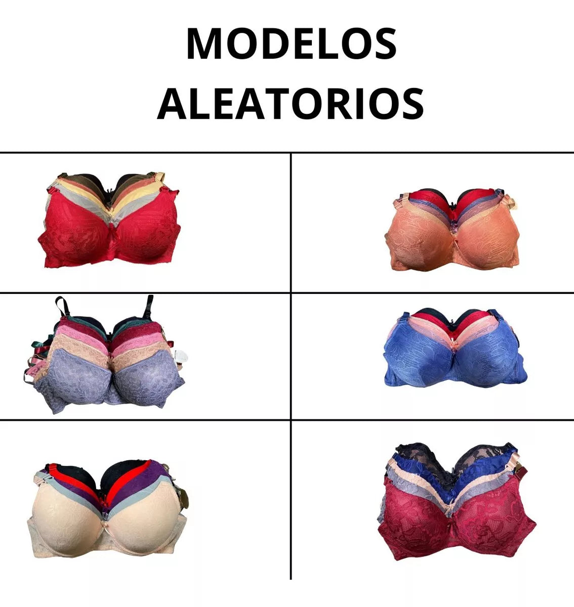 brasier copa d y dd 6 piezas varios diseños encaje