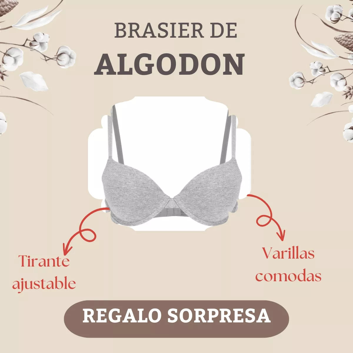 3 piezas brasier de dama talla b y c