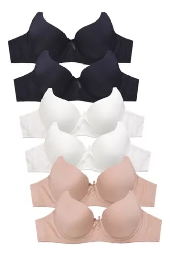 set 3 piezas brassiere con varilla mayoreo copa a, b y c