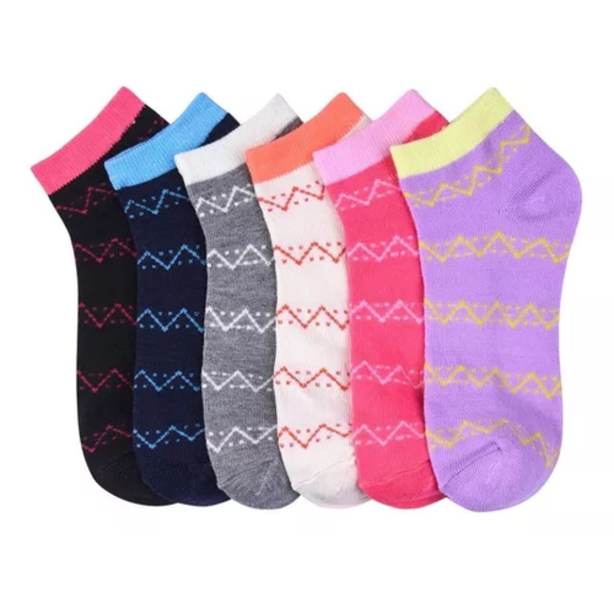 12 pares de calcetines para dama uso casual diseños surtidos