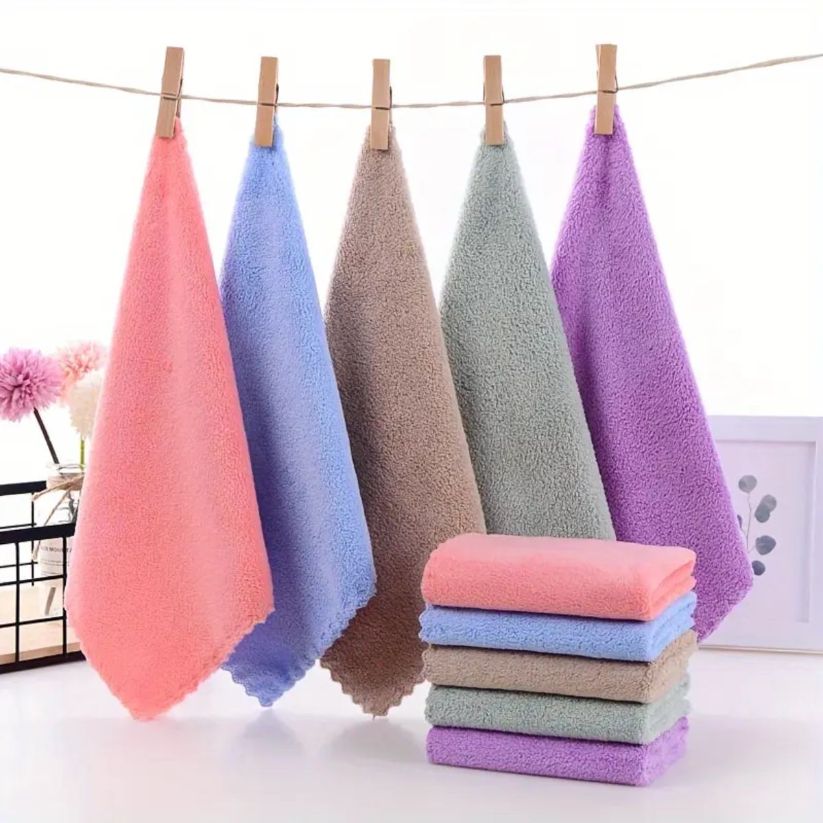 5 piezas toalla absorbente microfibra para manos