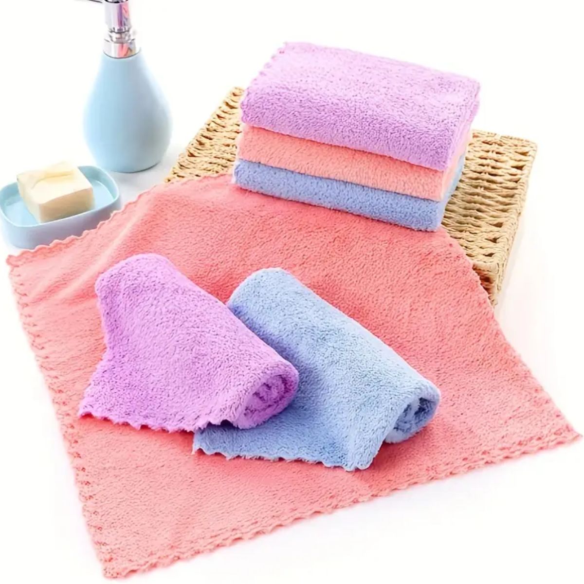 5 piezas toalla absorbente microfibra para manos