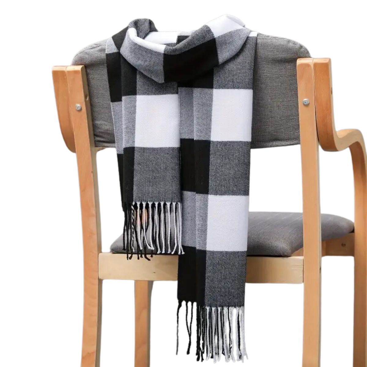 12 piezas bufanda felpa de cuadros unisex