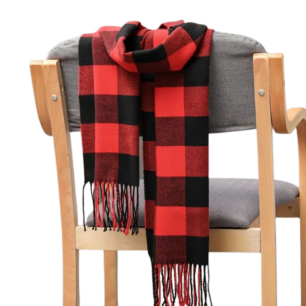 12 piezas bufanda felpa de cuadros unisex