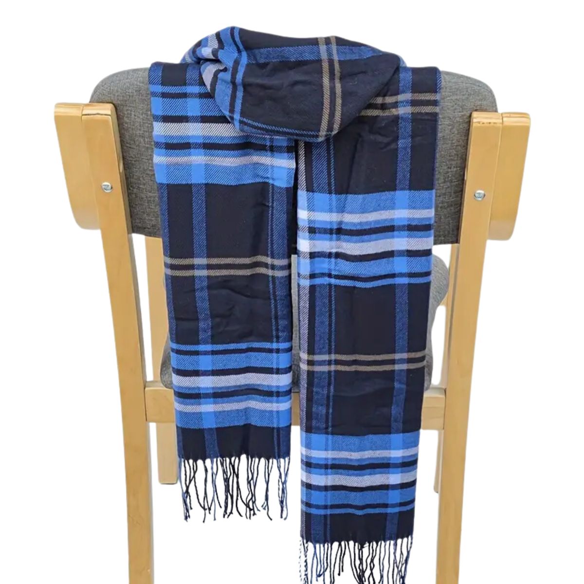 12 piezas bufanda felpa de cuadros unisex