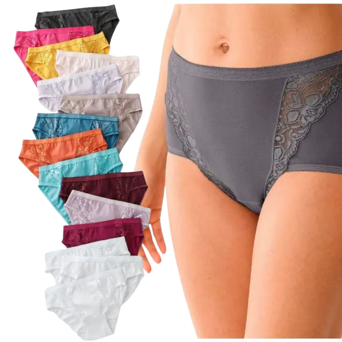 bragas cintura alta comodas 12 pzas encaje