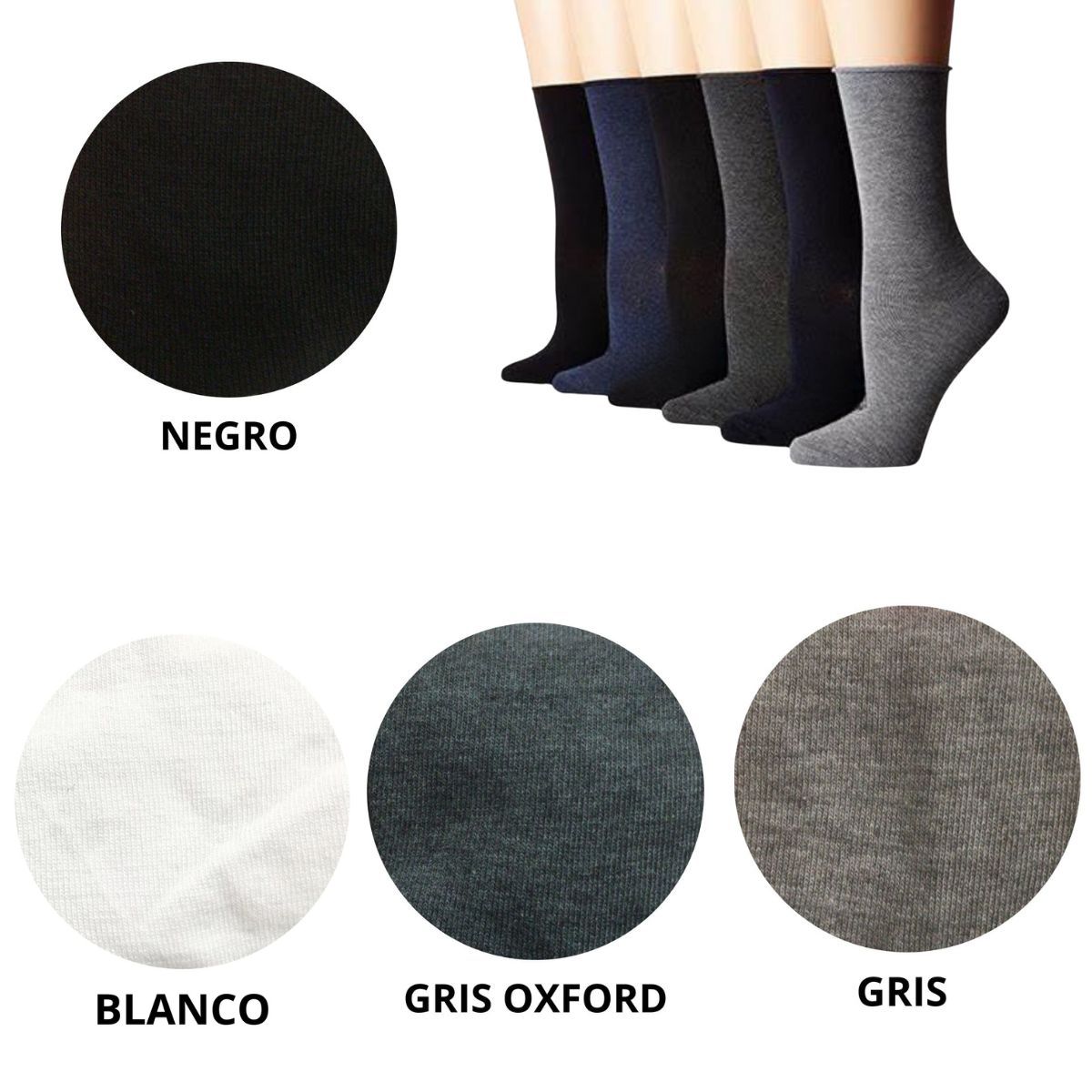 calcetines de vestir 3/4 dama y caballero 12 pares