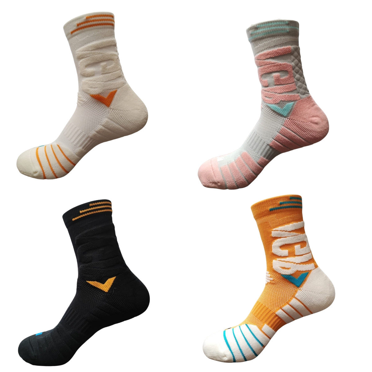 calceta deportiva 6 pares de compresión suela acolchonada hombre y mujer