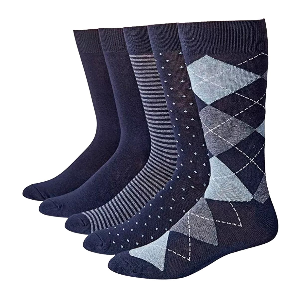 6 pares de calcetas de vestir para hombres diseños