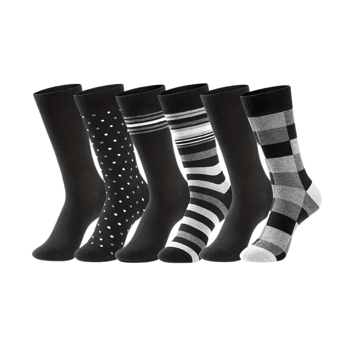 6 pares de calcetas de vestir para hombres diseños