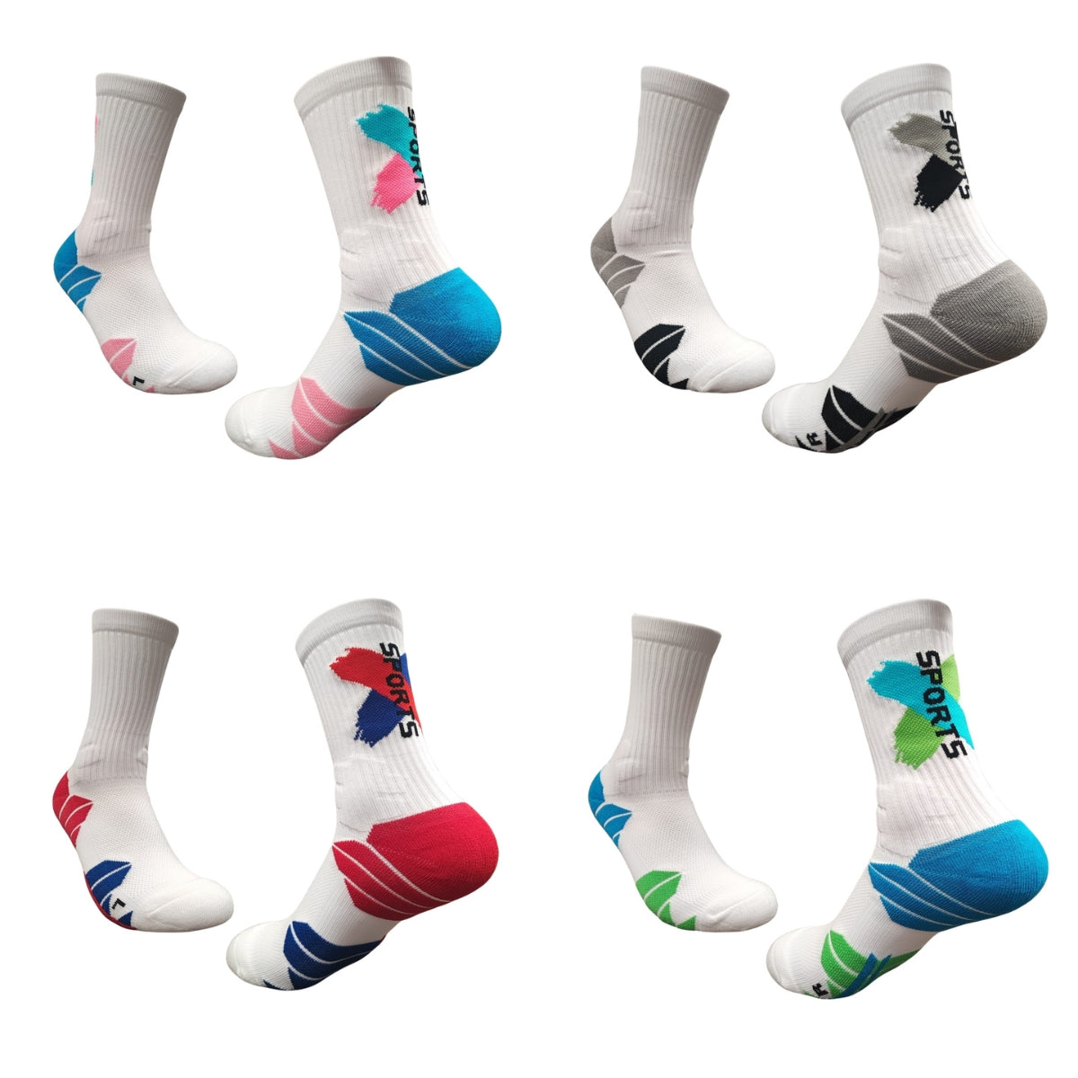 calceta de deportes 6 pares buen ajuste y compresión unisex