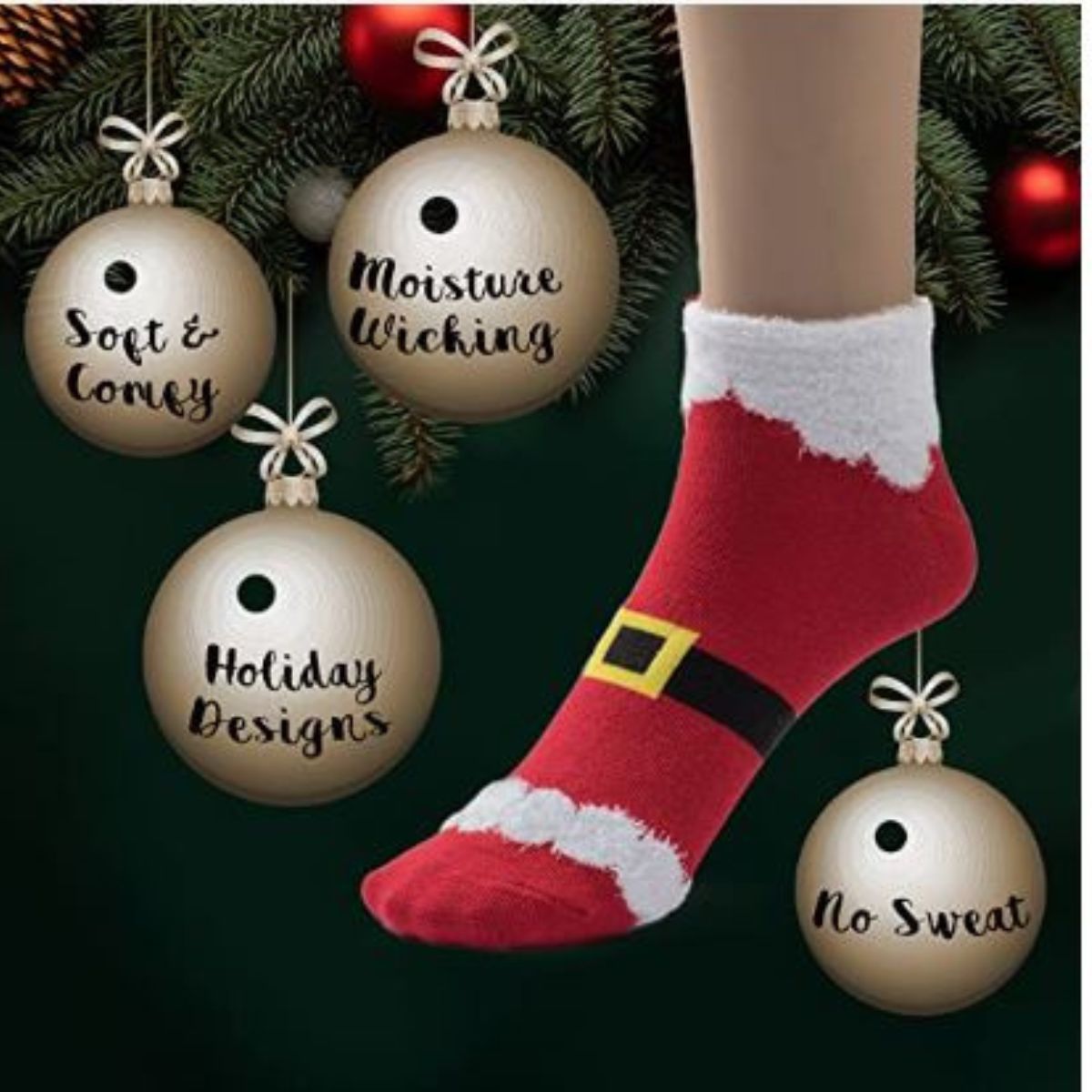 calcetas navideñas cortas (6 pares)