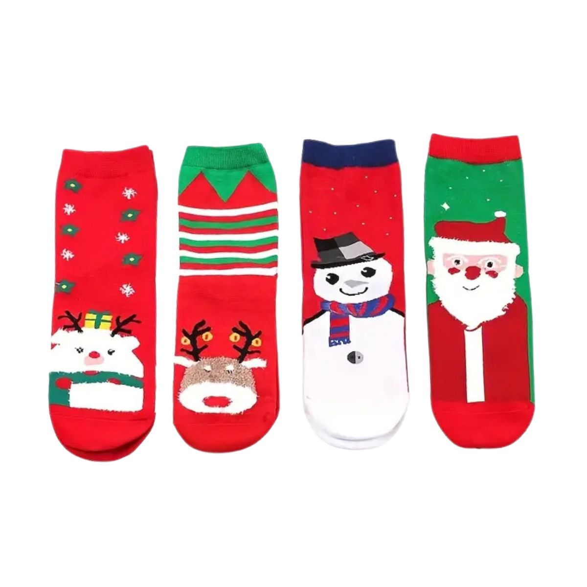 6 pares de calcetas navideñas cortas