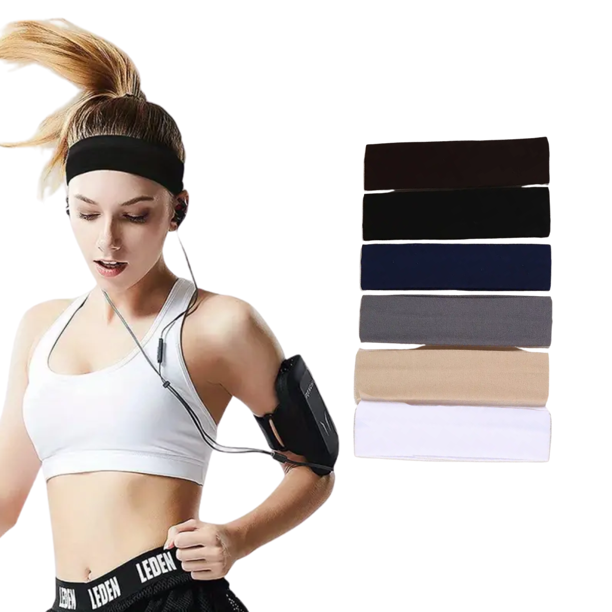 banda para el cabello sport 12 piezas