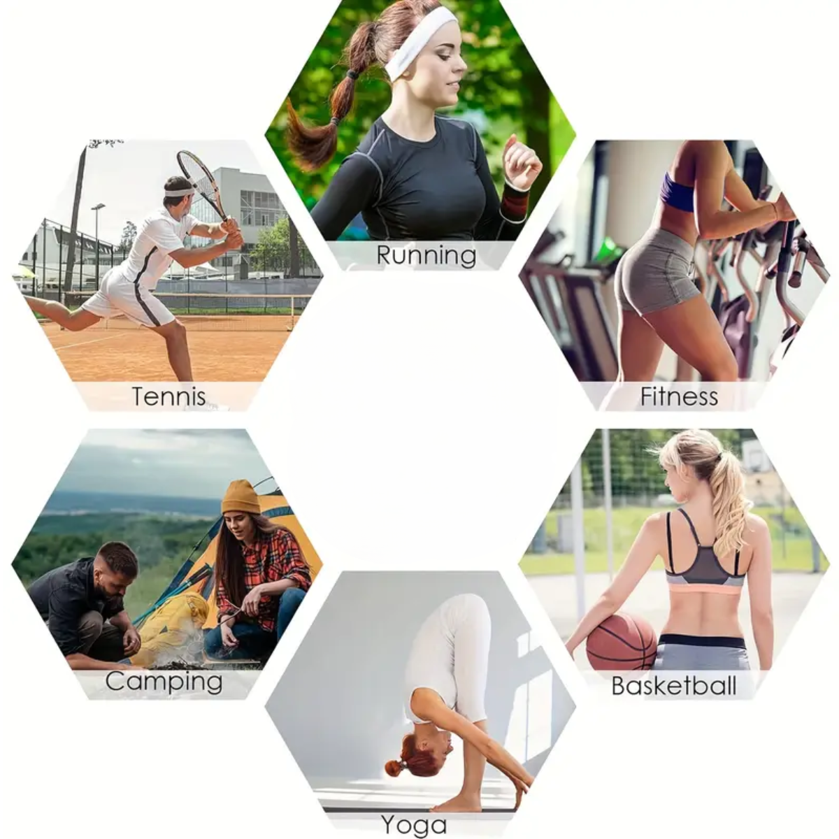 banda para el cabello sport 6 piezas