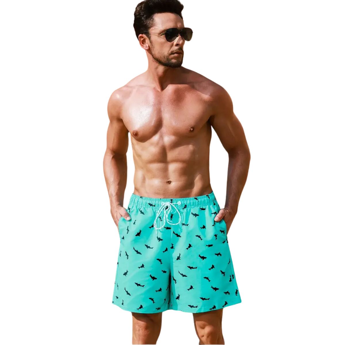 6 piezas de short playero para caballero