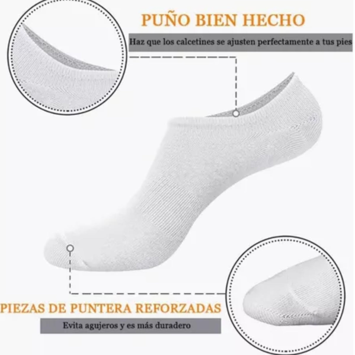 calcetines invisibles antiderrapantes silicon (12 pares)