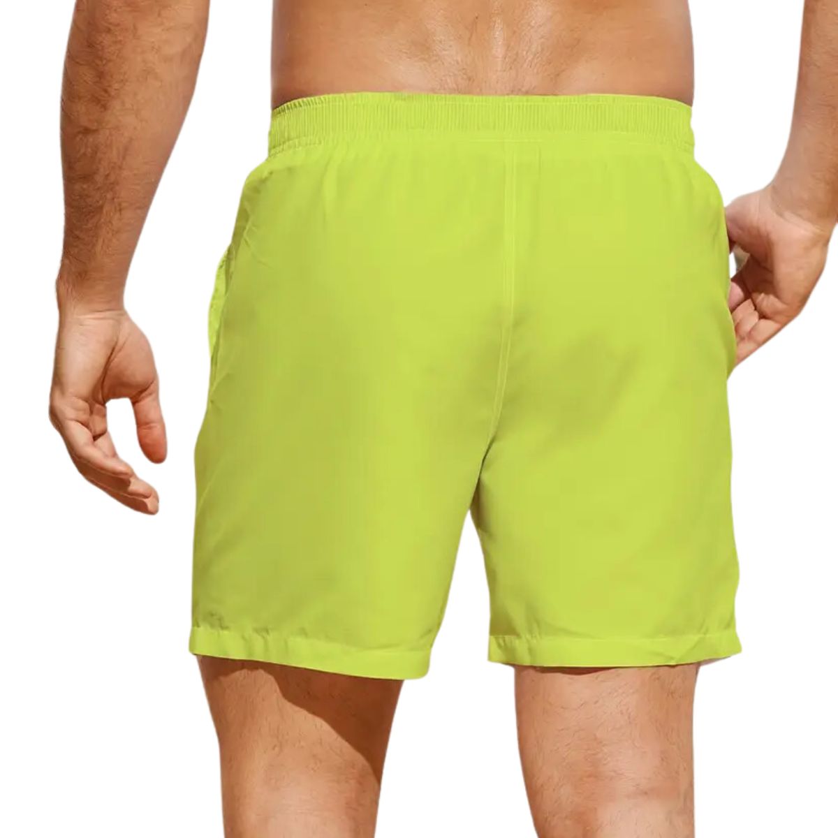 6 piezas de short playero liso para caballero