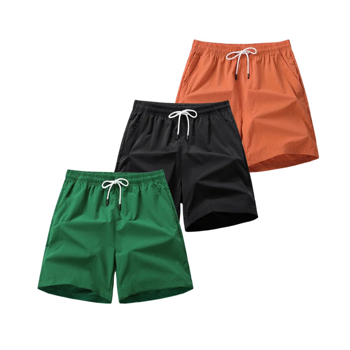 6 piezas de short playero liso para caballero