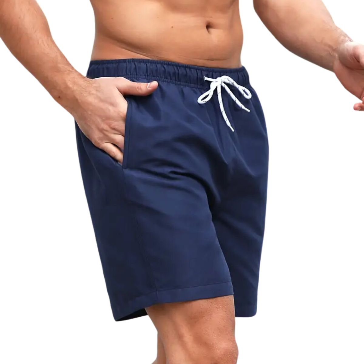 6 piezas de short playero liso para caballero