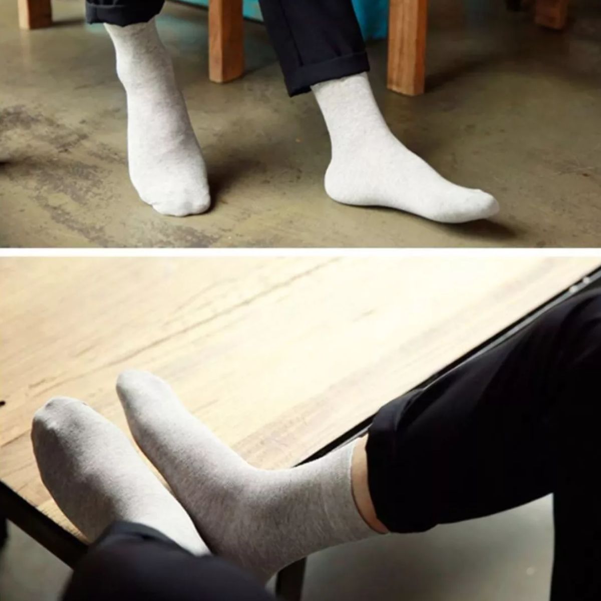 liquidacion calcetines de vestir luxor algodón 12 pares solo gris