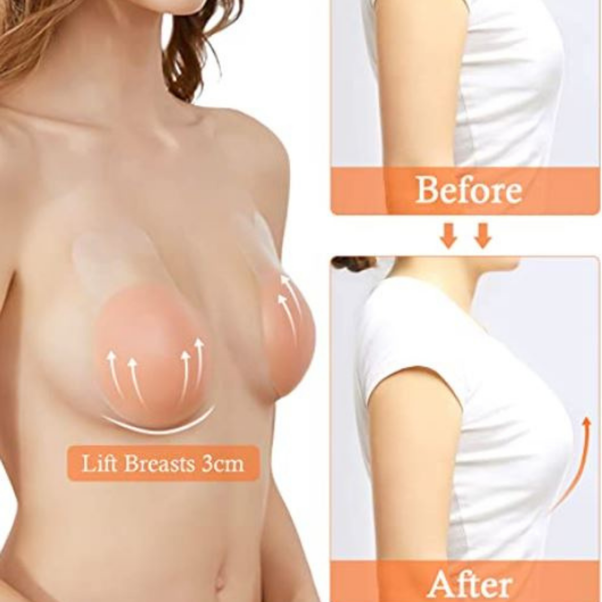 pezonera de silicona invisible push up 12 pares