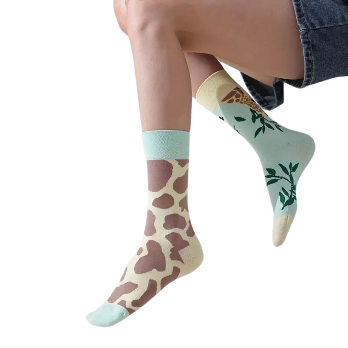 6 pares calceta unisex diseños divertidos