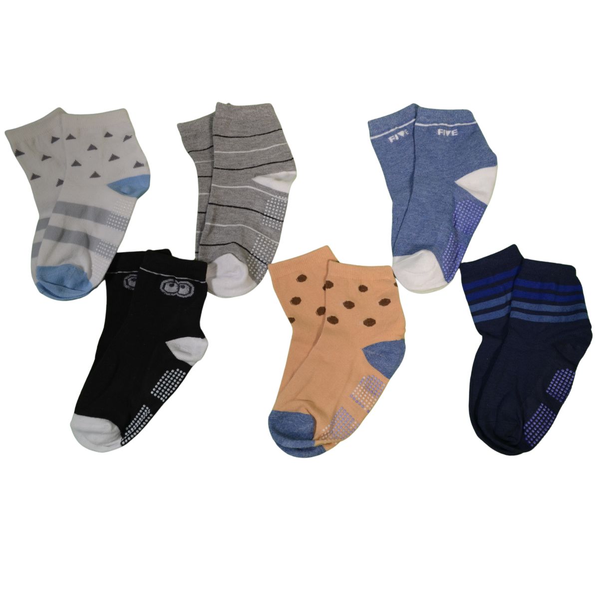 6 pares calcetas antiderrapantes para niños y niñas diferentes diseños
