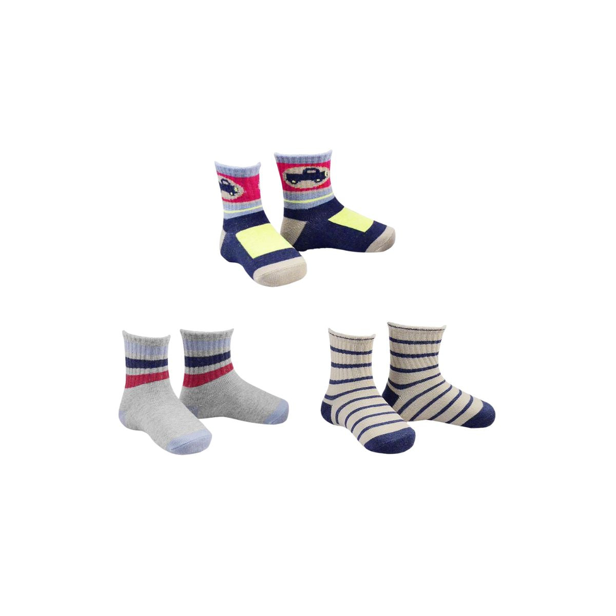 12 pares calceta 3/4 para niños
