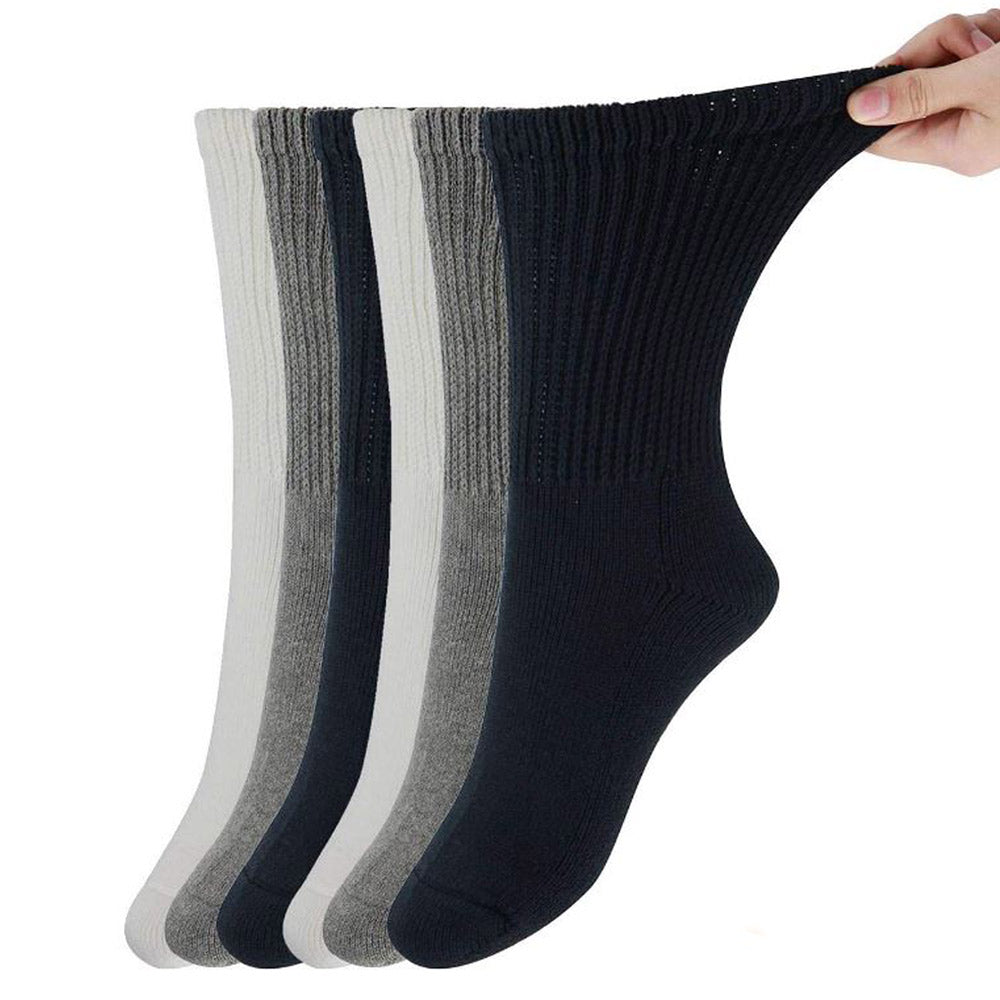 Calcetines altos y grandes de algodón diabético para neuropatía, calcetines  deportivos para hombre de tamaño King (13-16, blanco) - 12 pares