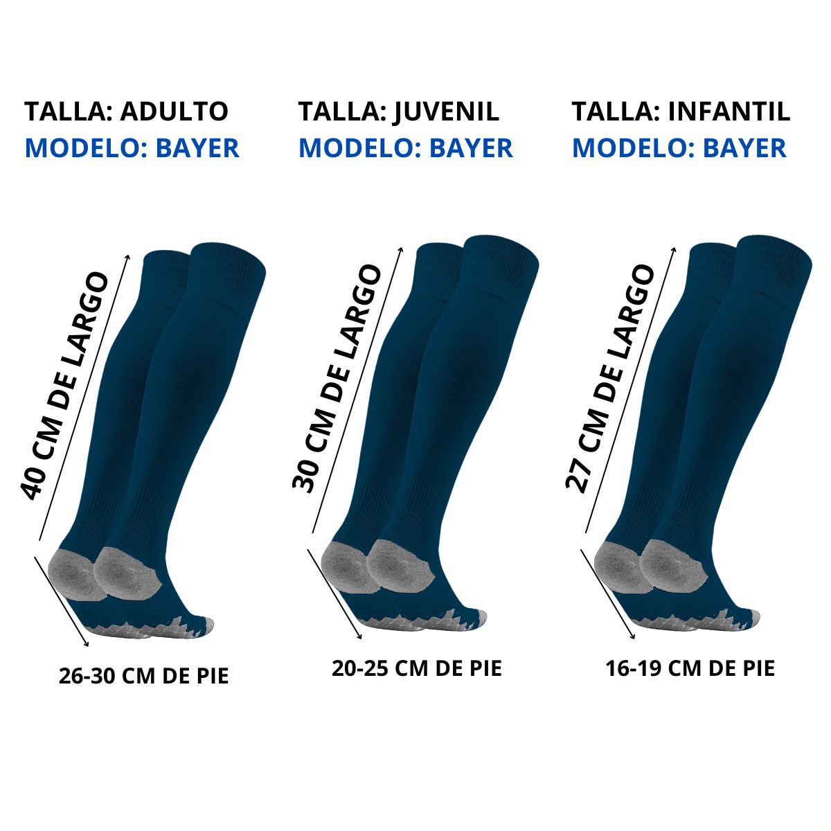 6 pares calceta futbol compresion graduada